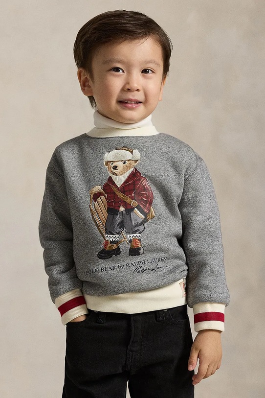 Παιδική μπλούζα Polo Ralph Lauren χωρίς κουκούλα γκρί 322981263001