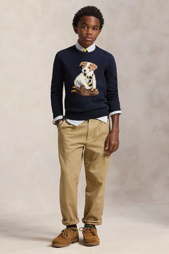 Παιδική βαμβακερή μπλούζα Polo Ralph Lauren σκούρο μπλε 323978392001