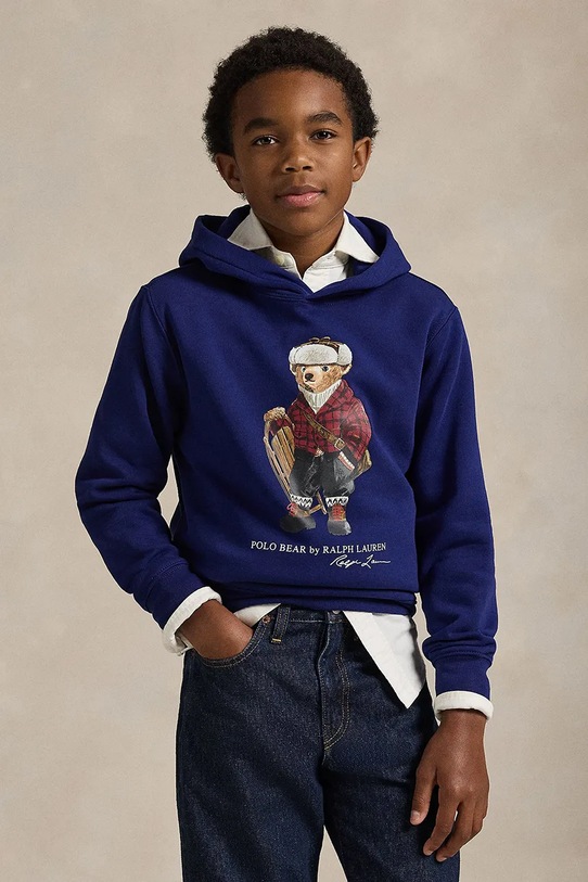 Polo Ralph Lauren bluza dziecięca z kapturem fioletowy 323981262001