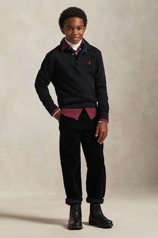 Παιδικό βαμβακερό μακρυμάνικο Polo Ralph Lauren μαύρο 323981312002