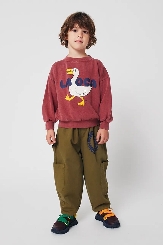 Bobo Choses bluza bawełniana dziecięca La Oca czerwony 225AC029