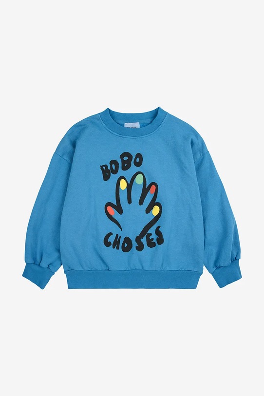 Bobo Choses hanorac de bumbac pentru copii High Five 225AC035 albastru AW25