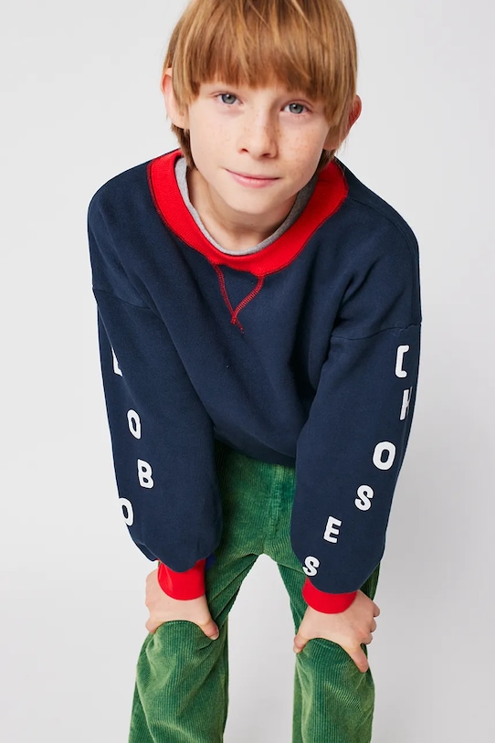 Bobo Choses bluza bawełniana dziecięca nadruk granatowy 225AC042