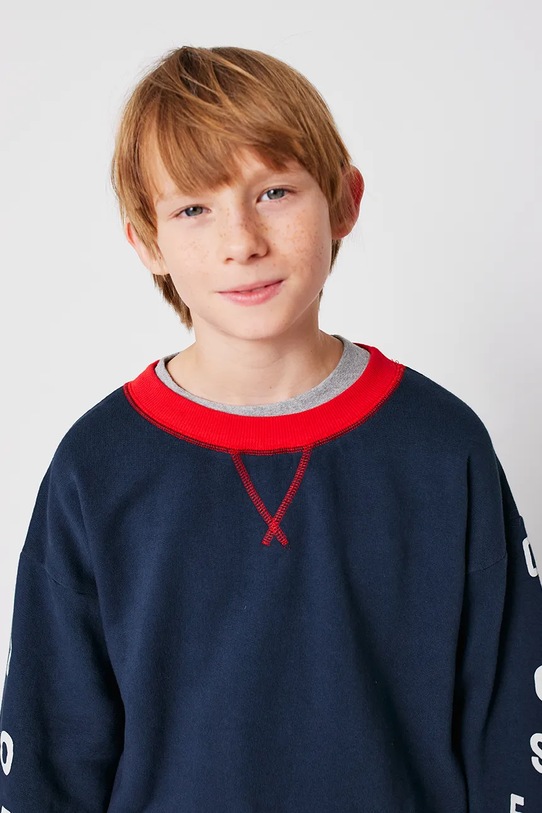 Bobo Choses bluza bawełniana dziecięca 225AC042 granatowy