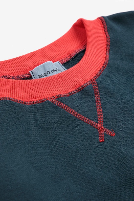 Chłopiec Bobo Choses bluza bawełniana dziecięca 225AC042 granatowy