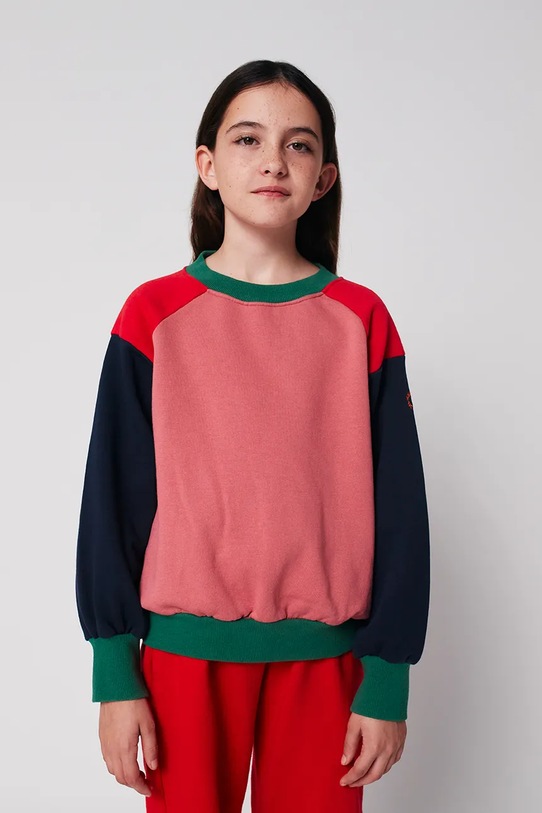 Bobo Choses bluza bawełniana dziecięca Tic Tac Toe wzorzyste różowy 225AC046