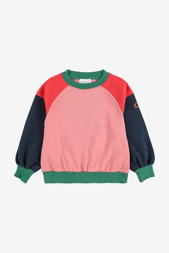 Bobo Choses bluza bawełniana dziecięca Tic Tac Toe 225AC046 różowy AW25