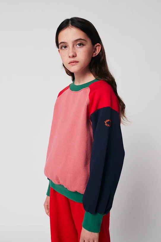 Bobo Choses bluza bawełniana dziecięca Tic Tac Toe różowy 225AC046