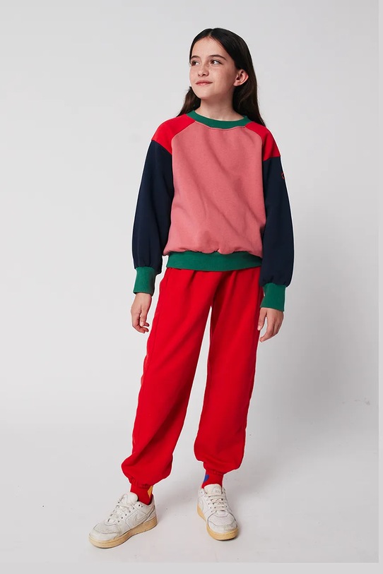 Bobo Choses bluza bawełniana dziecięca Tic Tac Toe 225AC046 różowy