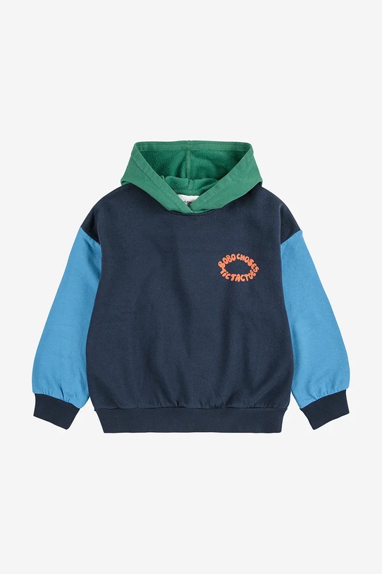 Bobo Choses bluza bawełniana dziecięca Tic Tac Toe 225AC048 granatowy AW25