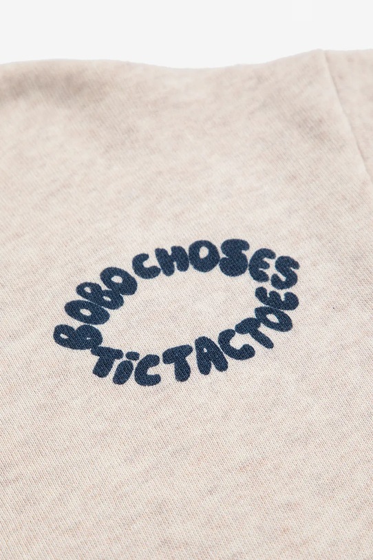 Αγορίστικα Παιδική βαμβακερή μπλούζα Bobo Choses Tic Tac Toe 225AC050 μπεζ
