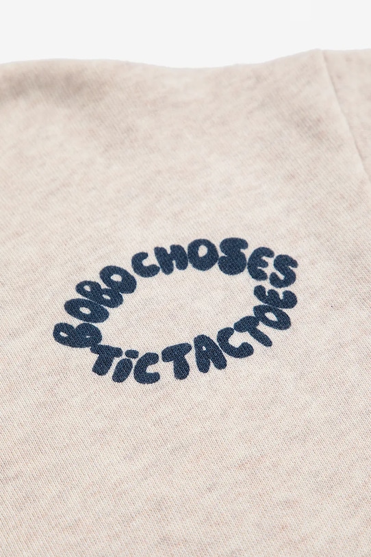 Chlapec Detská bavlnená mikina Bobo Choses Tic Tac Toe 225AC050 béžová