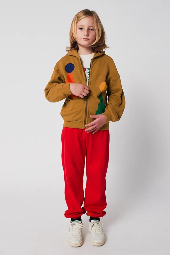 Bobo Choses bluza bawełniana dziecięca Chess Pawn 225AC051 brązowy