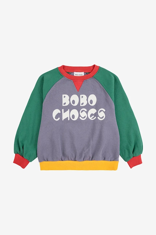 Bobo Choses bluza bawełniana dziecięca 225AC137 szary AW25
