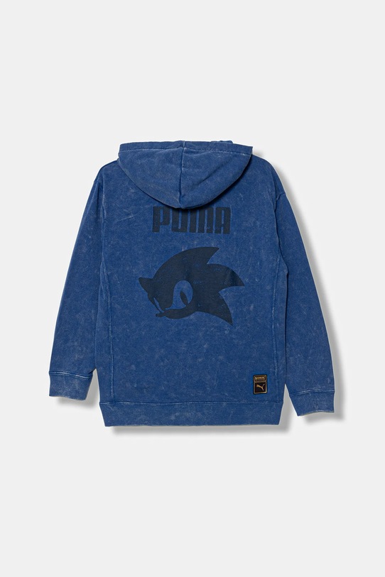 Puma bluza bawełniana dziecięca PUMA X SONIC Relaxed Graphic Hoodie TR 632382 niebieski AW25