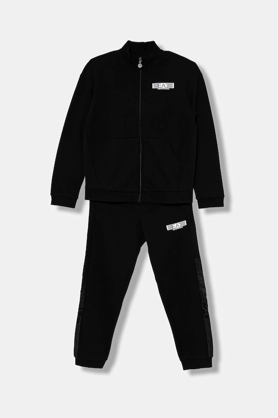Дитячий спортивний комплект EA7 Emporio Armani гладкий чорний 7B000187.AF10368