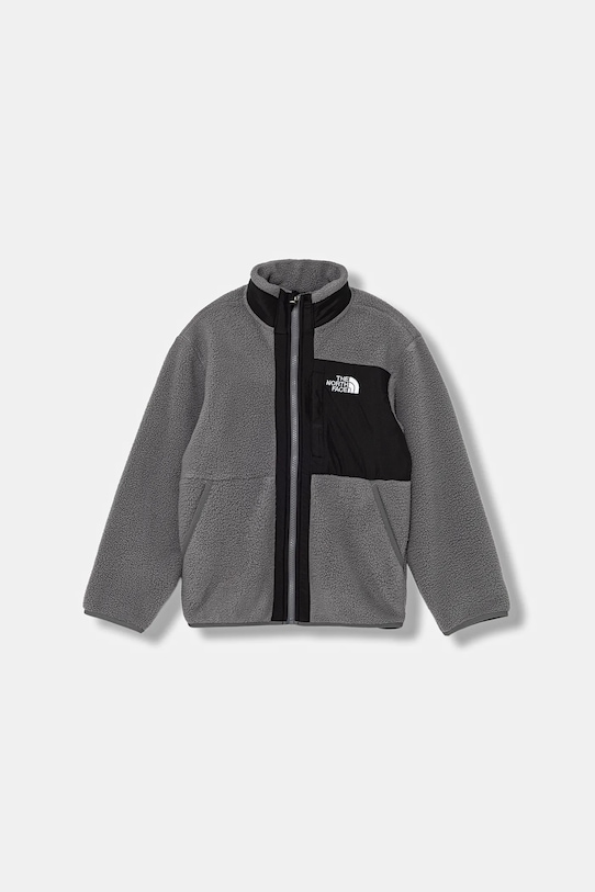 The North Face bluza polarowa dziecięca B YUMIORI FULL ZIP JACKET bez kaptura szary NF0A8AZGRPI1