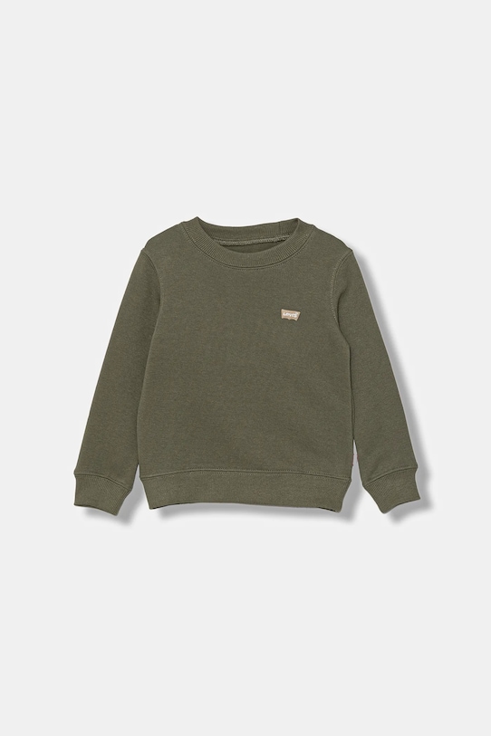 Levi's bluză copii MINI LOGO CREWNECK SWEATSH uni verde 8EE331.B