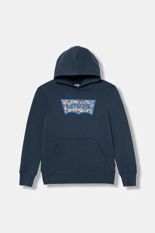 Дитяча кофта Levi's ON THE ROAD BATWING HOODIE з капюшоном темно-синій 9EP036