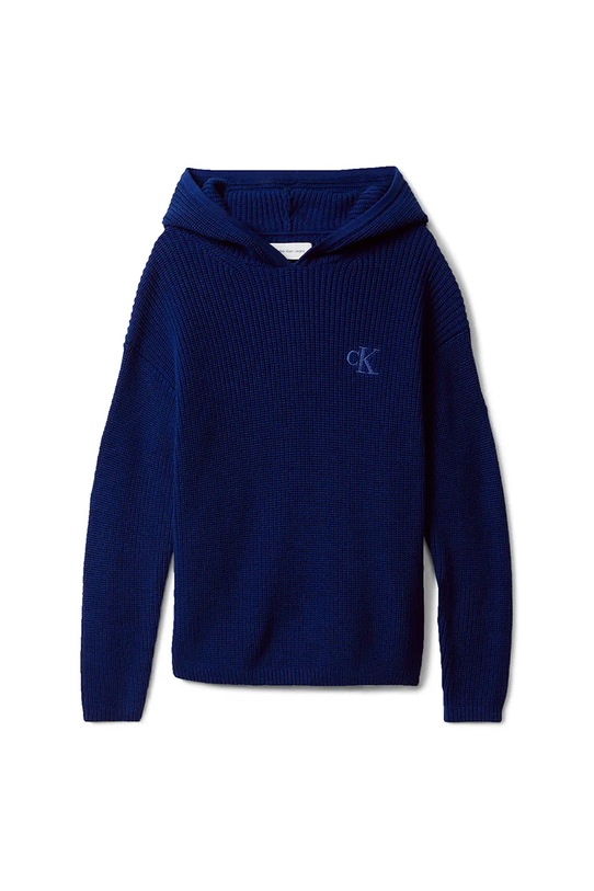 Calvin Klein Jeans hanorac de bumbac pentru copii IB0IB02577.9BYA albastru AW25