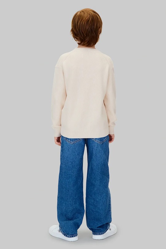 Дитячий бавовняний светр Calvin Klein Jeans IB0IB02598.9BYA бежевий
