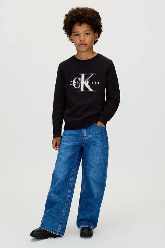 Παιδική μπλούζα Calvin Klein Jeans IB0IB02585.9BYA μαύρο