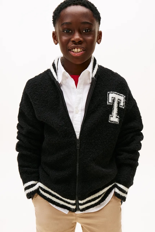 Детская кофта с примесью шерсти Tommy Hilfiger остальные чёрный KB0KB09975.9BYA