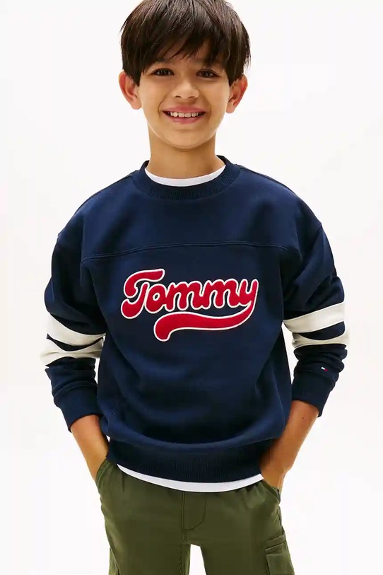 Дитяча кофта Tommy Hilfiger без капюшона темно-синій KB0KB09985.9BYA