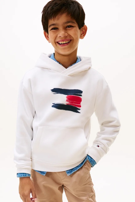 Tommy Hilfiger felpa per bambini con bianco KB0KB10112.104.122.9BYA