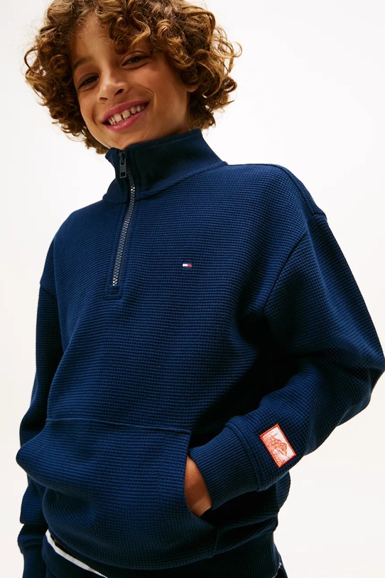 Chłopiec Tommy Hilfiger bluza bawełniana dziecięca KB0KB10119.128.176.9BYA granatowy
