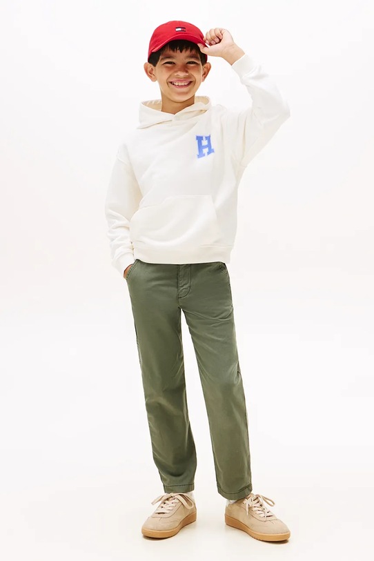 Детская хлопковая кофта Tommy Hilfiger белый KB0KB10177.128.176.9BYA