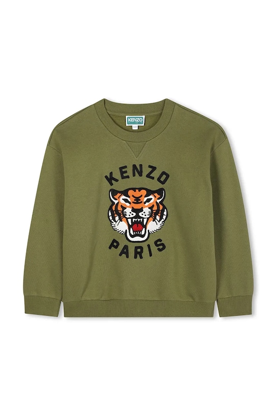 Detská bavlnená mikina Kenzo Kids K61432.114.108 zelená AW25
