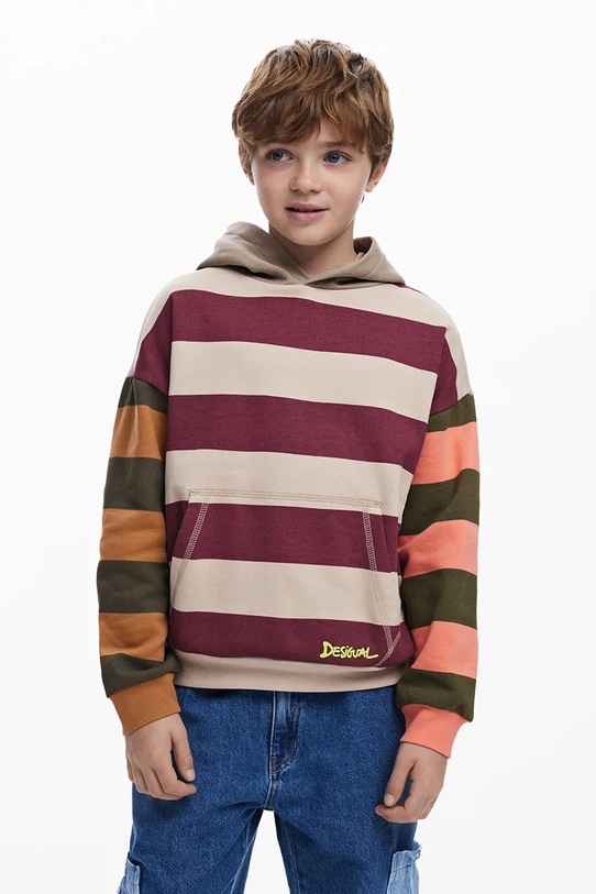 Desigual hanorac de bumbac pentru copii cu modele bej 25WBSK05