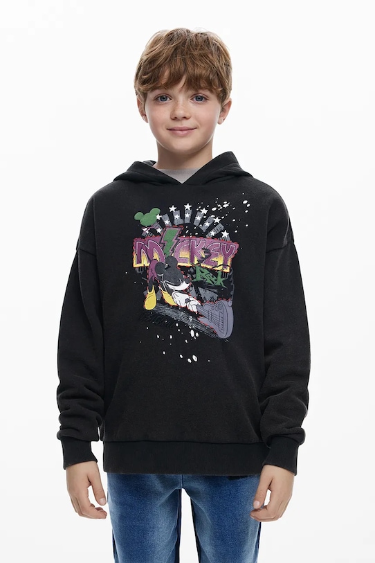 Mikina Desigual s kapucňou čierna 25WBSK07