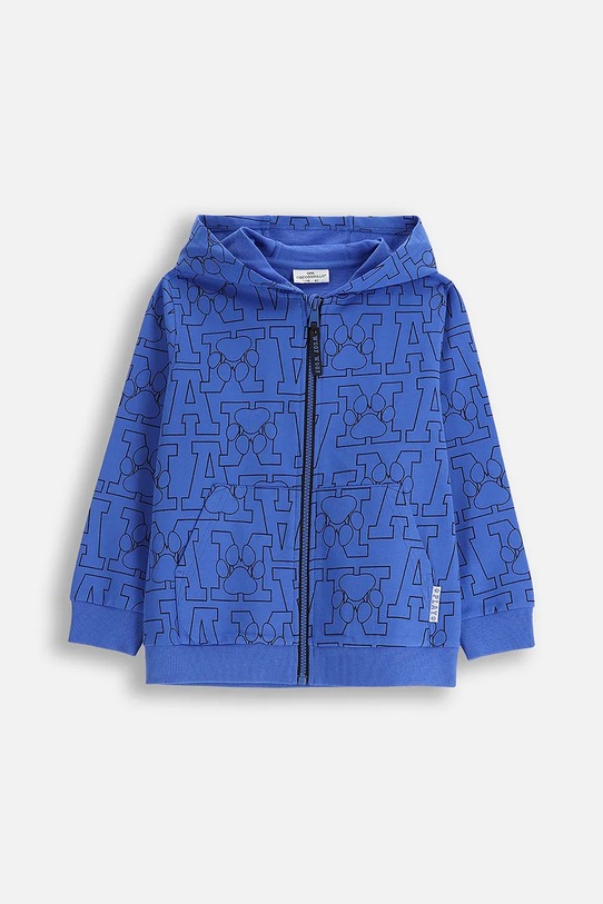 Dětská bavlněná mikina Coccodrillo bez kapuce modrá ZC5132401ABK