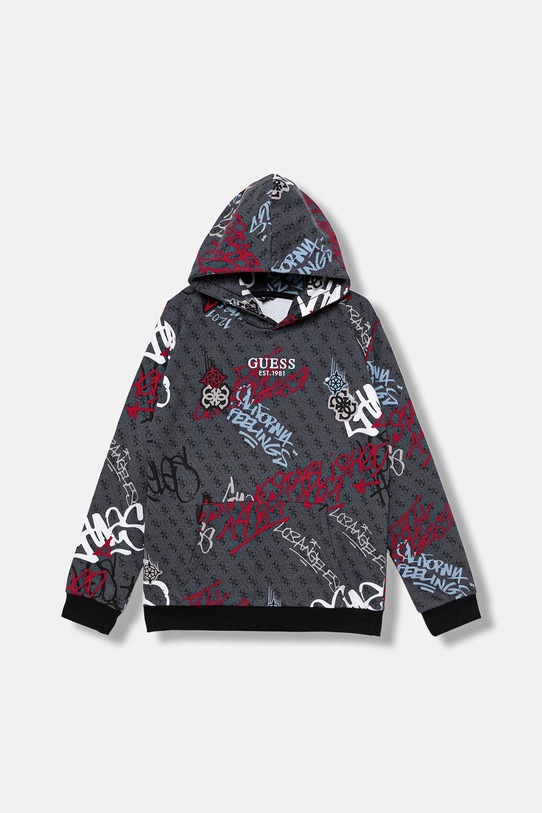 Guess bluza bawełniana dziecięca z kapturem szary L5BQ04.KAD74.9BYA