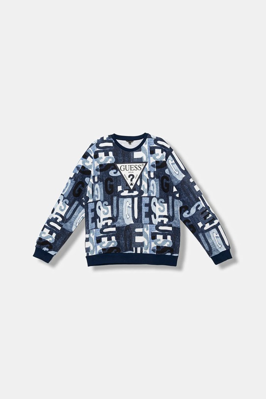 Guess bluza bawełniana dziecięca wzorzyste niebieski L5BQ05.KAD74.9BYA