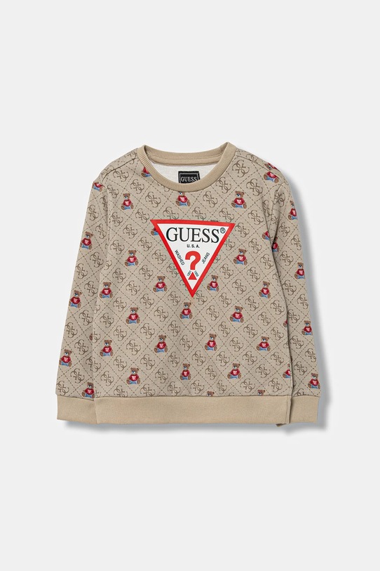 Guess bluza bawełniana dziecięca nadruk beżowy N5BQ05.KAD74.9BYA