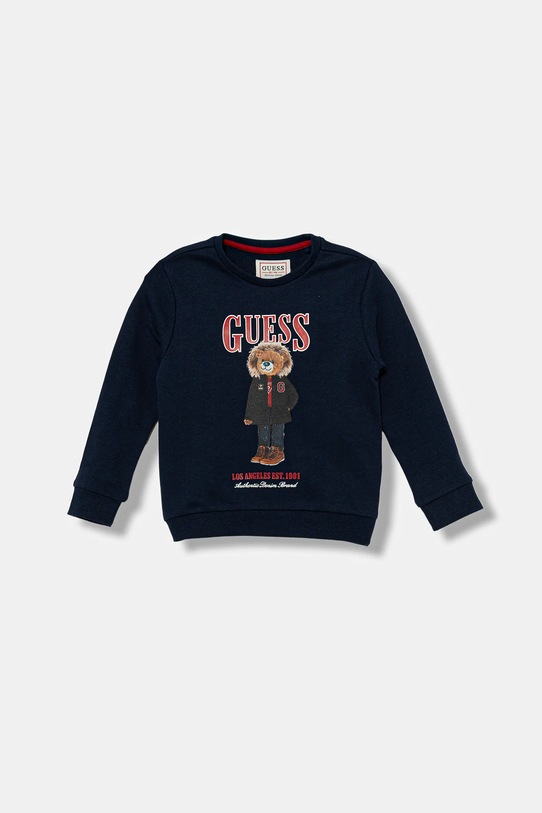 Παιδική βαμβακερή μπλούζα Guess χωρίς κουκούλα σκούρο μπλε N5BQ07.KAD74.9BYA