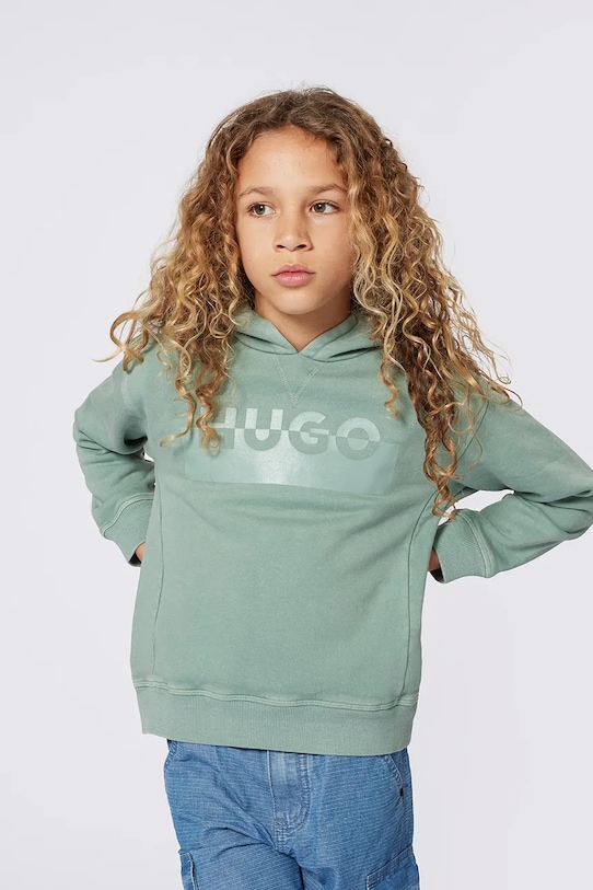 HUGO bluza dziecięca z kapturem niebieski G00448.162.174
