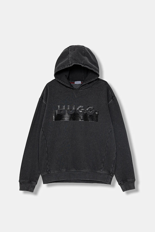 Detská mikina HUGO s kapucňou čierna G00448.162.174