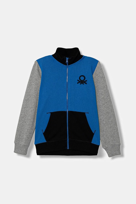 United Colors of Benetton bluza bawełniana dziecięca aplikacja niebieski 3J68C501B.G.Season.9BYA