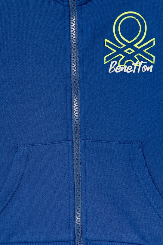 Момче Детски памучен суичър United Colors of Benetton 3J70G503X.P.seasonal син