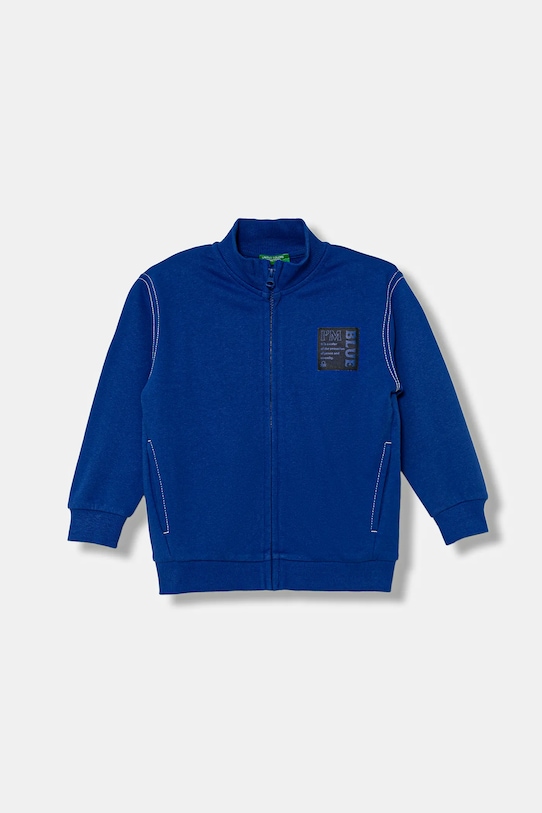 Детски памучен суичър United Colors of Benetton 3NBMG5042.P.seasonal син AW25