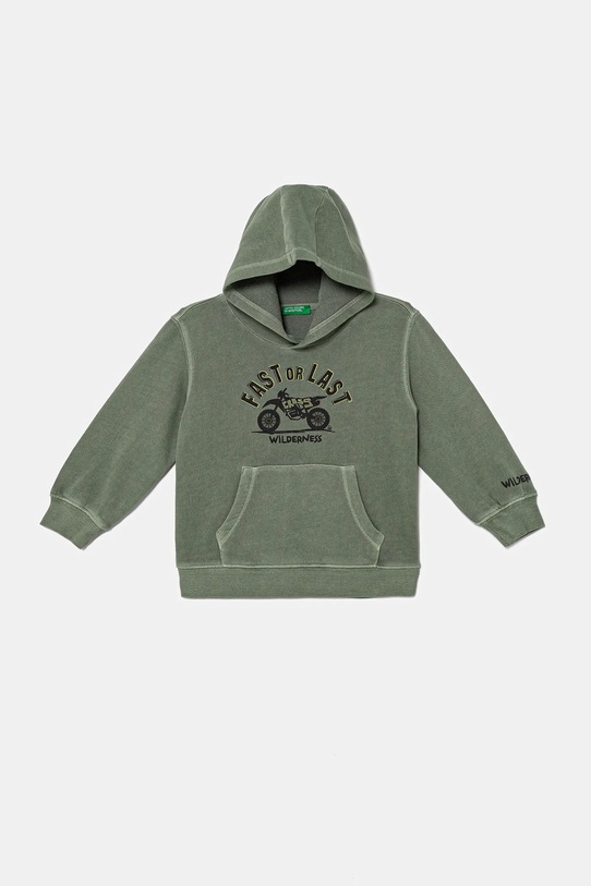 Детски памучен суичър United Colors of Benetton памук зелен 3WITG2015.P.seasonal