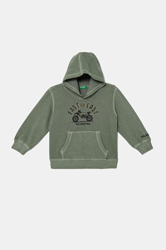 United Colors of Benetton hanorac de bumbac pentru copii print verde 3WITG2015.P.seasonal
