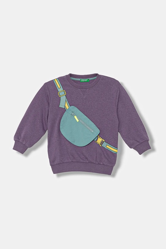 United Colors of Benetton felpa per bambini applique violetto 32N4G10KO.P.seasonal