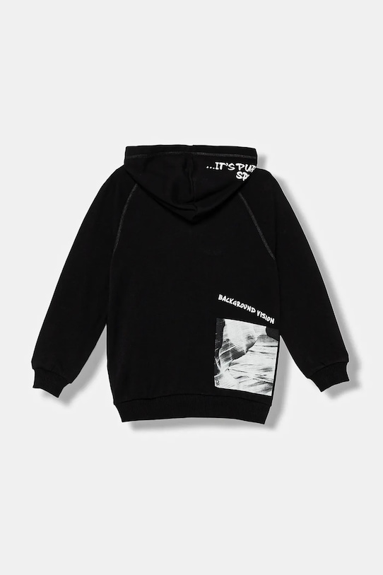 Detská bavlnená mikina United Colors of Benetton 33NVC505A.G.seasonal čierna AW25