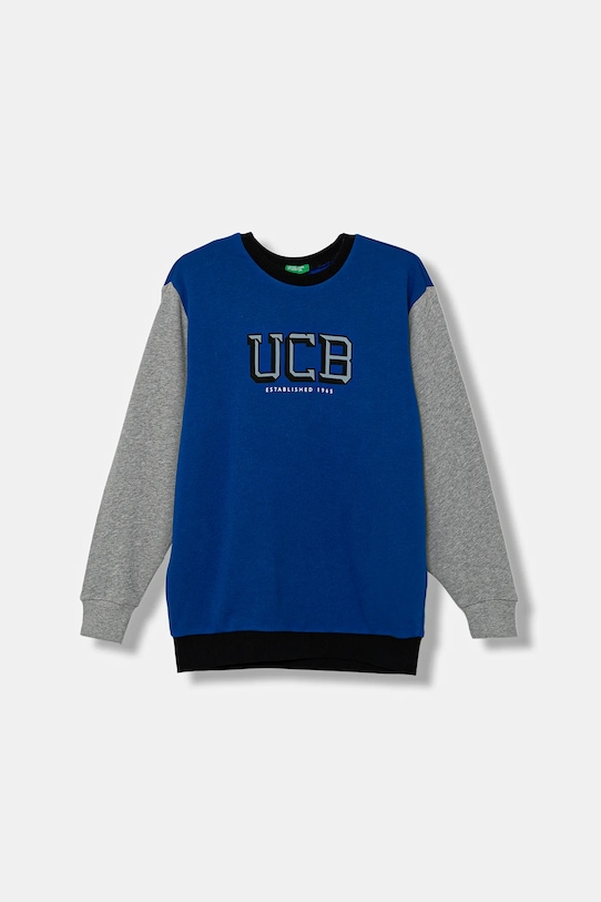 United Colors of Benetton bluza bawełniana dziecięca nadruk niebieski 3J68C10PZ.G.seasonal