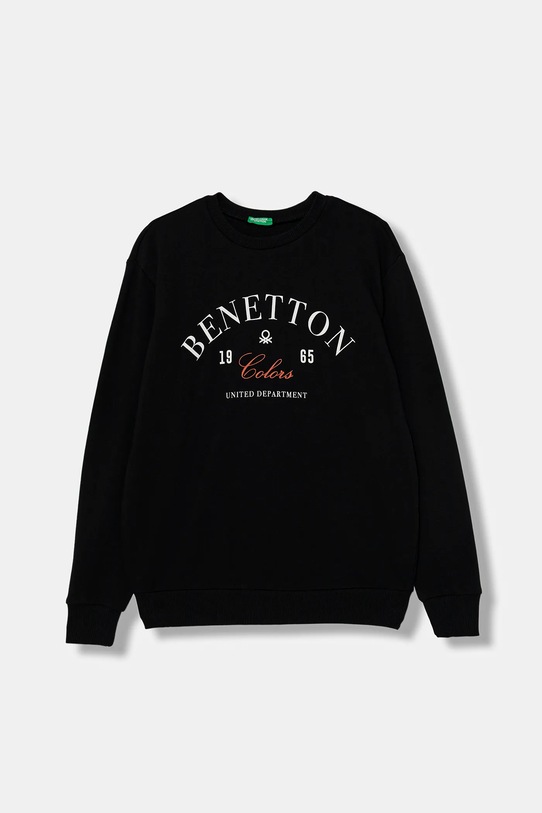 United Colors of Benetton hanorac de bumbac pentru copii print negru 3J68C10PZ.G.seasonal